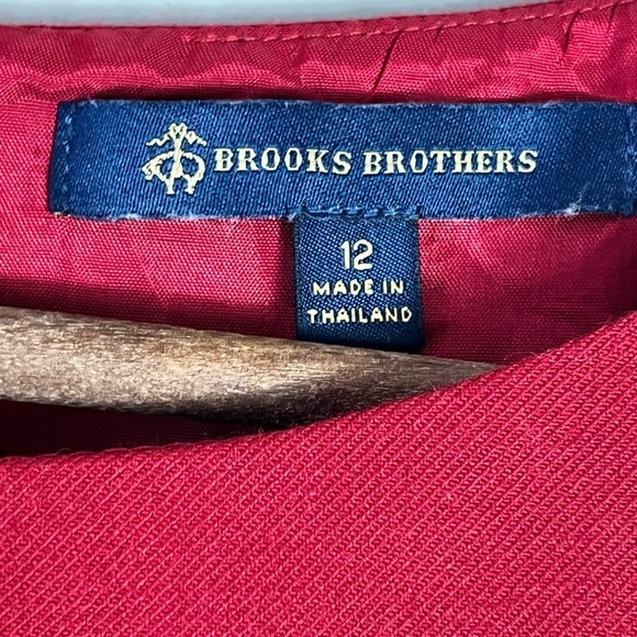 Brooks Brothers Women's Red Wool Blend Stretch Sheath Dress Size 12 Office Work - Picture 7 of 12